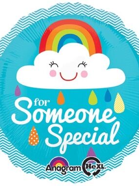 "For Someone Special" Blue Rainbow Cloud Party Balloon